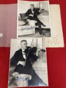 Autographs: Johann Strauss III photographs. 9ins. x 8ins. and 8ins. x 10ins. (2)