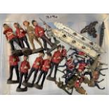 Toys: Early 20th cent. Elastoline Regiment of Foot x 8, Tommy plus German Soldier AF. Selection of