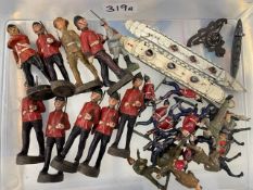 Toys: Early 20th cent. Elastoline Regiment of Foot x 8, Tommy plus German Soldier AF. Selection of