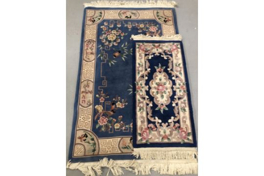 Carpets & Rugs: Chinese hand washed, the first blue ground with avian and floral decoration in - Image 3 of 3