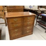 20th cent. Mahogany cabinet, cupboard door to one side, two drawers to the other, brass handles,