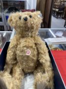 Toys/Collectibles: Steiff teddy bear 35 PB 1904 Barle. True replica 1991/1992 of the oldest teddy