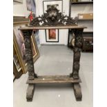 19th cent. Oak heavily carved Gothic fire screen. 28ins. x 40ins.