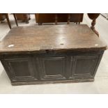 18th cent. Oak and pine coffer with later additions. 40ins. x 23ins. x 20ins.