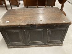 18th cent. Oak and pine coffer with later additions. 40ins. x 23ins. x 20ins.