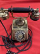 1970s retro Expoga Denmark brass dial telephone. 8ins. x 5ins.