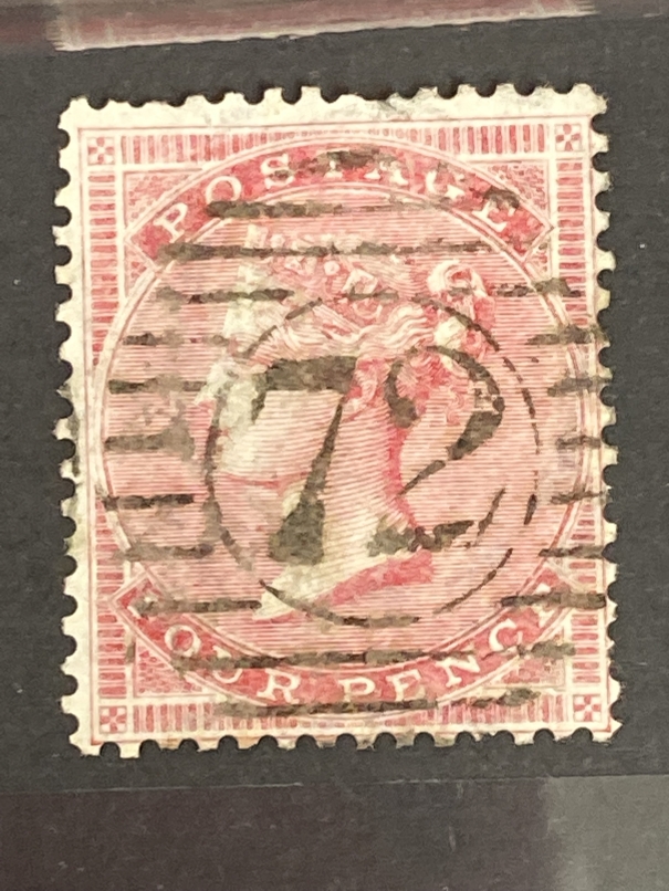 Stamps: GB surface printed believed to be 1855 SG62, watermark 15 Small Garter, 4d carmine on - Bild 3 aus 3