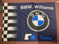 Motorsport Memorabilia: BMW Williams Team ex-workshop banner. 37ins. x 52ins.