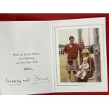 Royal Memorabilia: Prince Charles and Lady Diana Spencer 1983 signed Christmas card with a