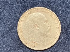 Gold Coinage: Edward VII 1906 half sovereign.