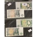 Numismatics: Banknotes GB £1 and £5 notes. Page and Somerset, Isaac Newton £1 notes (4). Lowther