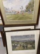 Douglas E West (1931 - ) a print 'Straight down the middle' given out in the Des Lynam golf