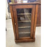 19th cent. Inlaid mahogany music cabinet with glazed door to front. 20½ins. x 13½ins.