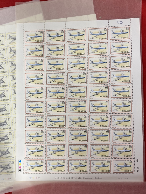 Stamps: Commonwealth, Rhodesia, history f flight 1978, SG570 - SG575, mint unhinged, six sheets of - Bild 3 aus 3