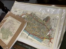 Maps & Books: Collection of Ordnance Survey maps from 1920s-1940s with map associated books