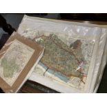 Maps & Books: Collection of Ordnance Survey maps from 1920s-1940s with map associated books