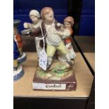 19th cent. Staffordshire pearlware, Dudson figure group 'Contest' boy and girls playing, poly chrome