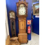 Welsh Clocks: 19th cent. Oak and mahogany 30 hour longcase Thomas Jones, Ystradgynlais. 18ins