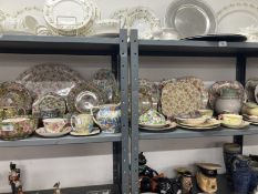 20th cent. Pottery: Chintz pattern plates, jugs, cups and saucers, etc. Various makers, Crown Ducal,