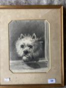 20th cent. English School: Pencil on paper of a Highland terrier signed W. Oliver 1901. 8ins. x