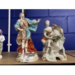 Sampson Porcelain: Late 19th cent. figure groups, one of Europa and the bull 10¾ins, the other of