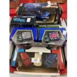 Toys: Diecast cars, Corgi The Italian Job three piece Mini set, Corgi Mini 24hr Nurburgring, Corgi