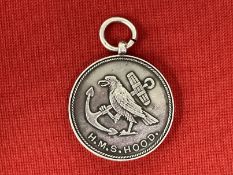 Maritime: Unusual silver hallmarked H.M.S. Hood 1923 Inter Part Rugby Medal.