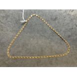 Hallmarked Jewellery: 9ct gold oval curb link necklet hallmarked London import. Length 22ins. Weight