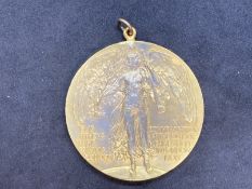 Olympic Games: 1908 pewter gilt Participation Medal, on the obverse is a Greek quadriga with the