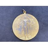 Olympic Games: 1908 pewter gilt Participation Medal, on the obverse is a Greek quadriga with the