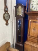 Clocks: 20th cent. Small longcase clock, mahogany case, eight day movement, brass dial.