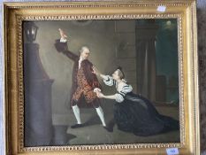 H. de Los after Johan Zoffany (1733-1810): Oil on copper David Garrick and Susannah Maria Cibber