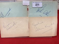 Autographs: Cricketers and celebrities, pages from an album includes Fred Truman, Leslie Crowther,