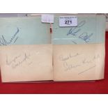 Autographs: Cricketers and celebrities, pages from an album includes Fred Truman, Leslie Crowther,