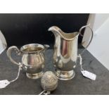 Hallmarked Silver: Cream jugs, Dennison Birmingham, the other London worn maker mark, approx.