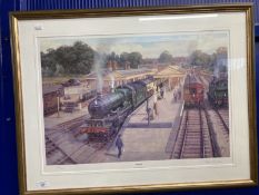 Railway/Local Interest: Limited edition print Devizes Station Robin J. Pinnock, 50/200, framed and