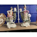 English Porcelain: 18th cent. Derby candlestick figures of the Ranelagh Dancers, each standing