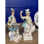 Derby Porcelain: Derby figures of Mars and Minerva on square bases, some restoration. A pair. 7½