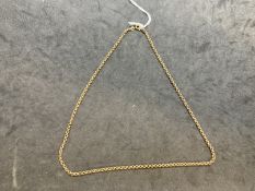 Hallmarked Jewellery: 9ct gold belcher link chain hallmarked Birmingham. Length 20½ins. Weight 6.