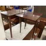 Early 19th cent. Mahogany hall table with two small end drawers on tapered supports, with
