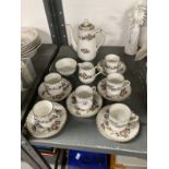 Early 20th cent. Crown Staffordshire chintz pattern coffee set. (16 pieces)