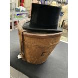 19th cent. Gentlemen's Fashion: Brushed velvet top hat manufactured by Lincoln Bennett & Co.