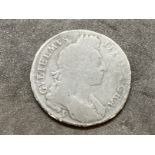 GB Coinage: William III Half Crown 1696, large shield with reverse early harp York mint Y below