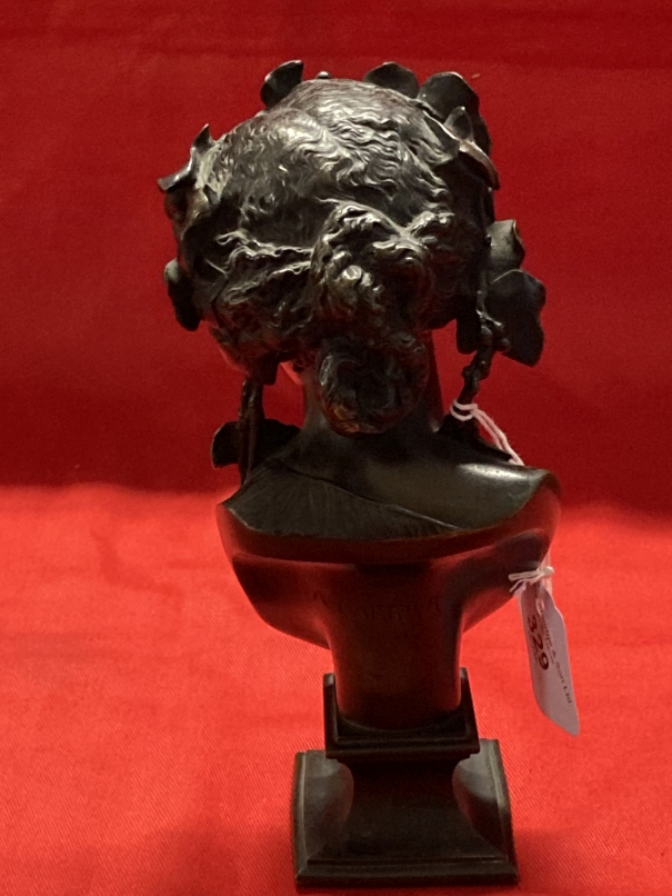 After A. Carrier bronze of a lady on a shaped base with ivy in her hair, signed A. Carrier. 8ins. - Image 3 of 4