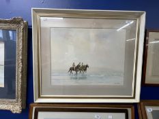 Tom Gilfillan (1932-1953): Watercolour, Horse Riding on the Shore, signed Tom Gilfillan lower right,