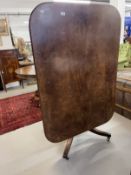 Early 19th cent. Mahogany tilt top breakfast table, rounded corners to the rectangular top with