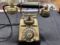 1970s retro Expoga Denmark brass dial telephone. 8ins. x 5ins.