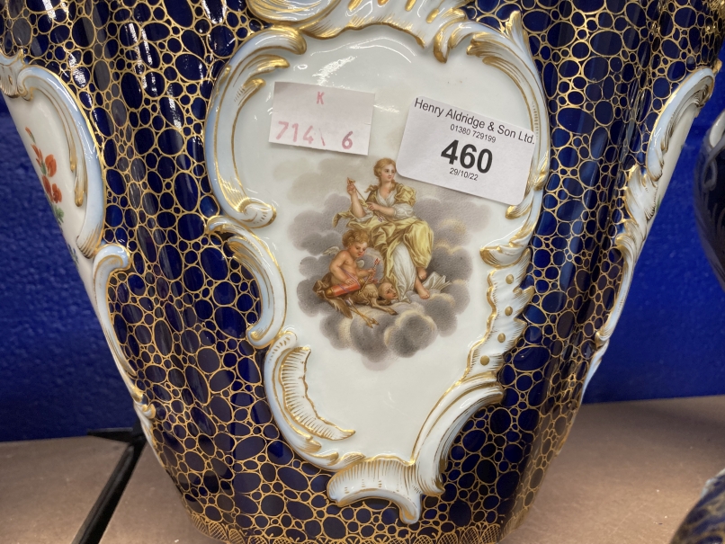 Sevres early 20th cent. Vase in two sections decorated with angels and sprays of flowers, plus a - Image 3 of 3