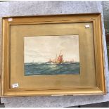 Richard Short (1841-1916): Watercolour on paper, sailing ships at sea, signed lower right Richard