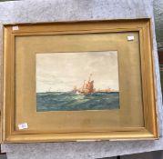Richard Short (1841-1916): Watercolour on paper, sailing ships at sea, signed lower right Richard